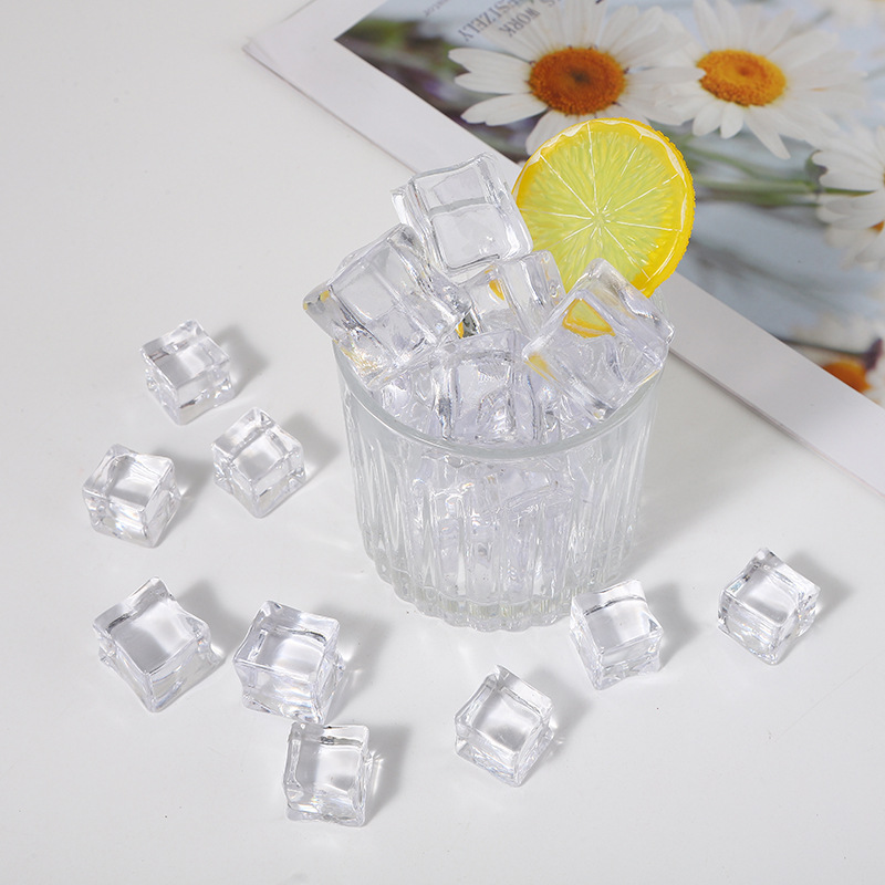 transparent square ice cubes