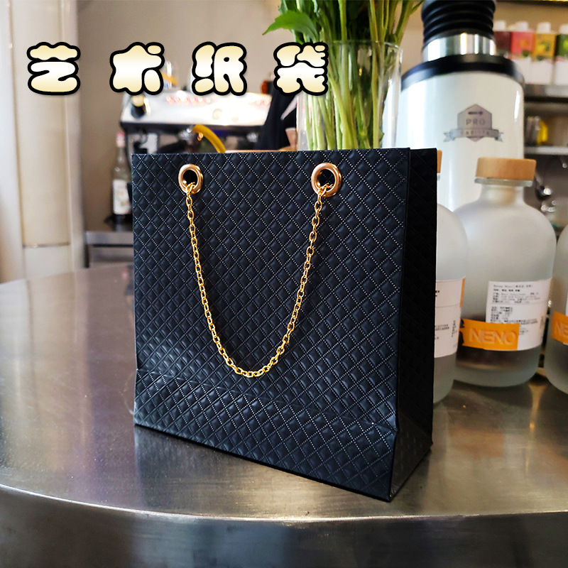 定 做制手提袋礼品纸袋化妆品茶叶包装袋子印刷包包服装金属链