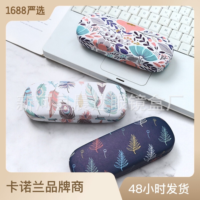 Factory wholesale male and female students Korean small fresh cute creative personality spray painting free logo glasses case