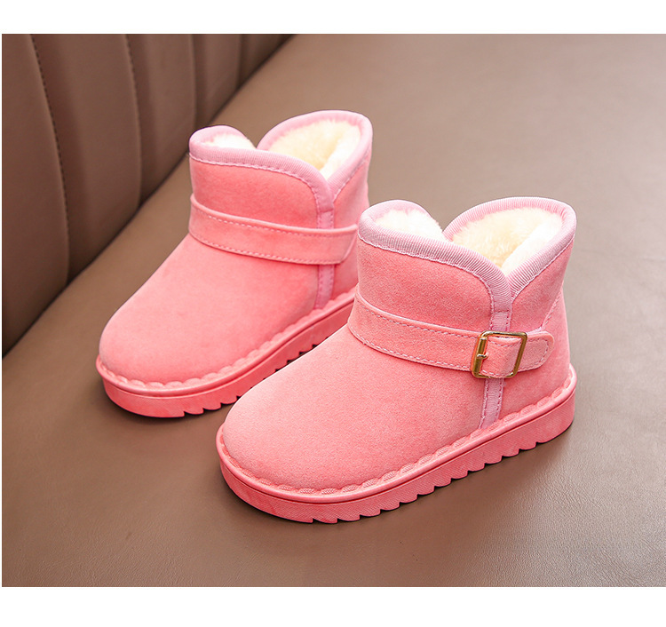 Stivali da neve per bambini Ragazzi 2024 Copripiedi per ragazze invernali foderati in pile Stivali corti ispessiti Scarpe di cotone Scarpe calde Suola morbida Bambini di taglia media e grande_voghion.com