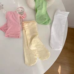 Sweet Color Socks Spring and Summer New Checkered Mid-Calf Socks for Girls Long Socks College Style Bingbing Socks Student Ins Style
