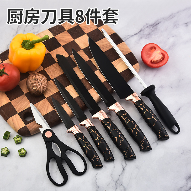 Cuchillo de acero inoxidable de cocina doméstica cuchillo de cocinero cuchillo de frutas cuchillo combinado con base de cuchillo