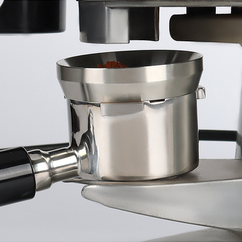 Italian coffee grinder anti-flying powder stainless steel powder receiving ring coffee powder dispenser universal handle 515358mm commercial