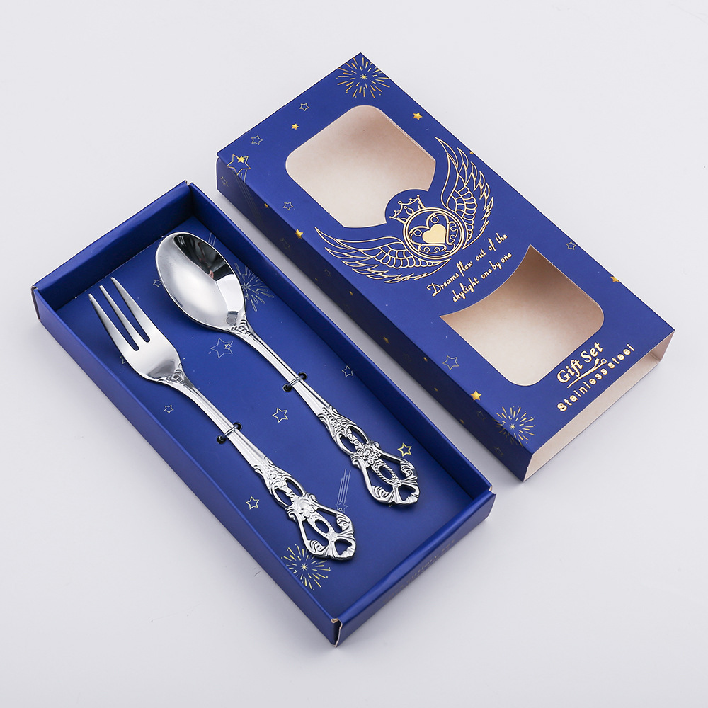 皇庭甜品勺叉-蓝色色镂空盒（本色）(1)