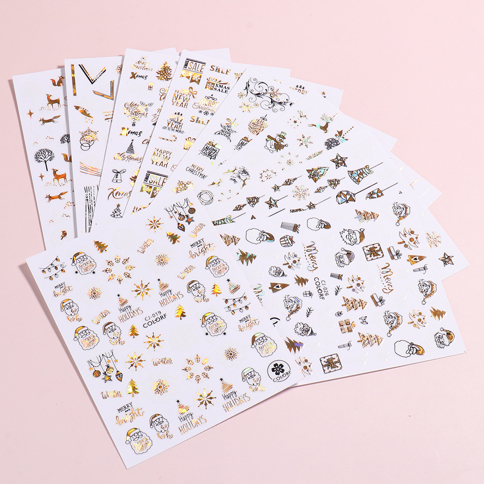 3g Weight Nail Patches Nail Supplies 1 Piece Quantity Santa Claus Pattern Simple Style Style Simple Style Santa Claus Paper Nail Patches 1 Piece 15