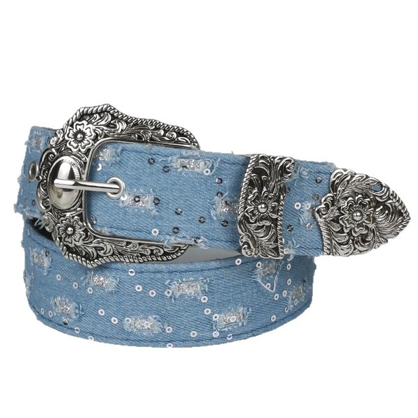 Retro denim design belt