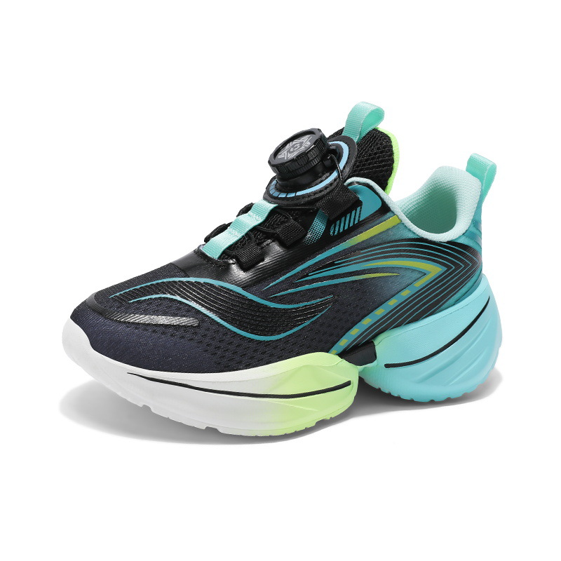 Zapatos deportivos para niñas verano 2025 nuevos zapatos de baloncesto transpirables de malla para niños zapatos de correr giratorios antideslizantes