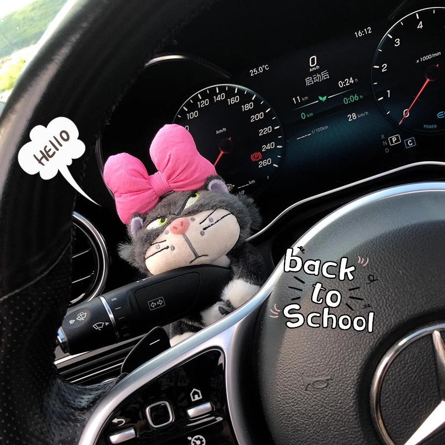 Automóvil control central limpiaparabrisas de mano pantalla de decoración muñeca adornos lindos muñecas de peluche juguetes accesorios para automóviles mujeres