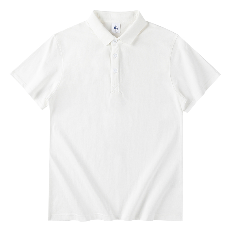 Camisas de algodón pesadas de verano con solapa polo masculinas de color sólido sueltas simples casuales versátiles camisetas
