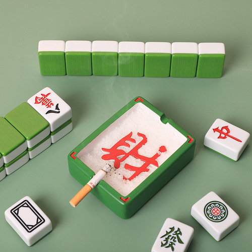 Creative resin mahjong ashtray personalized bar teahouse desktop ash storage ornaments decorative crafts wholesale