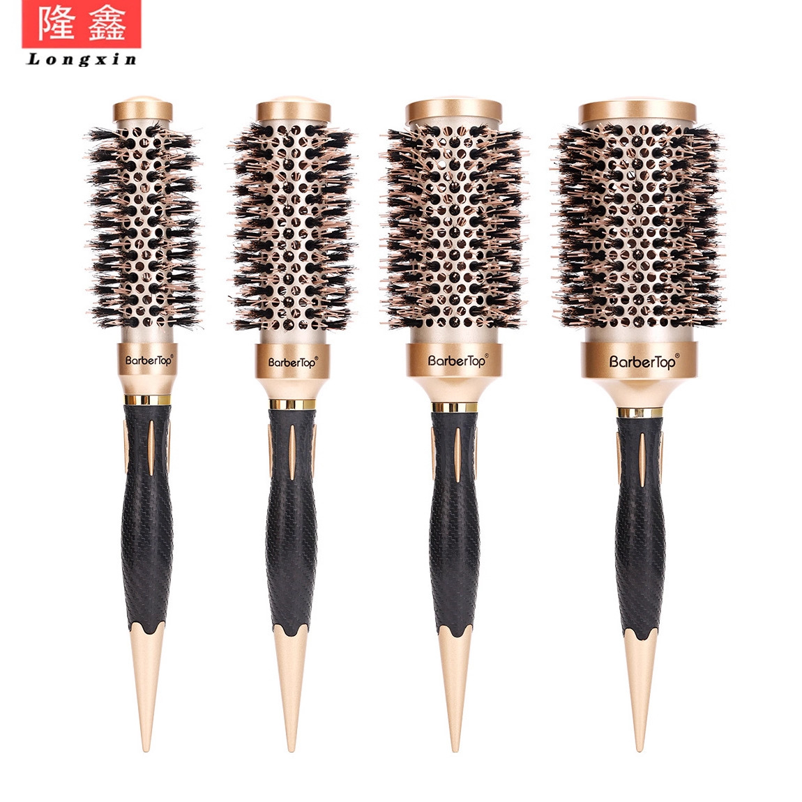 Transfronterizo profesional cilindro Peine del pelo rizado rodillo peine forma oro térmica aire Cerda cerámica rodillo peine herramienta