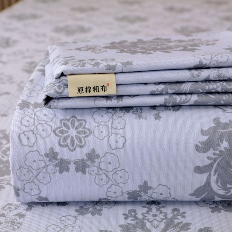 Sábana de tela gruesa vieja de algodón puro pieza individual 100 algodón engrosamiento lino dormitorio pieza individual traje de tres piezas Four Seasons Universal New