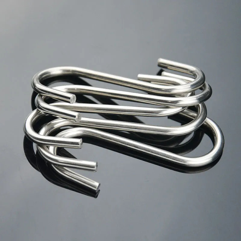 Handmade thickened stainless steel S-type hook multi-functional kitchen hook hanger hook finishing bacon hook