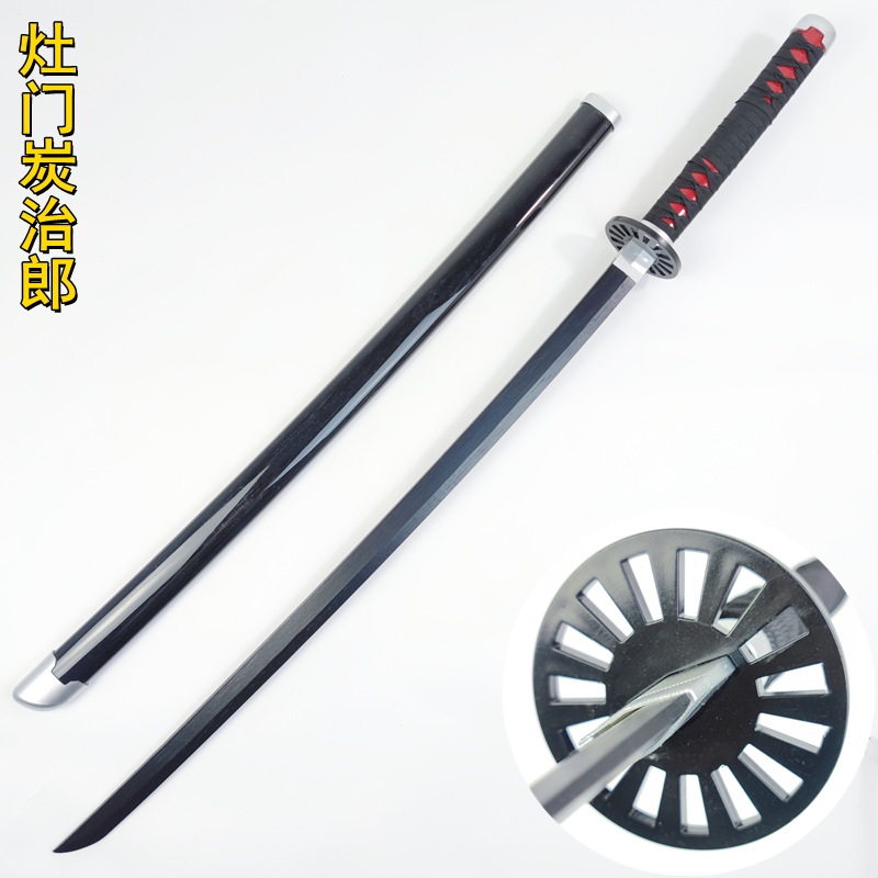 Cuchillo de la rueda del sol de carbón de Jiro Sanyi aleación de samurai cuchillo de Judo Cos armas de metal sin hoja abierta