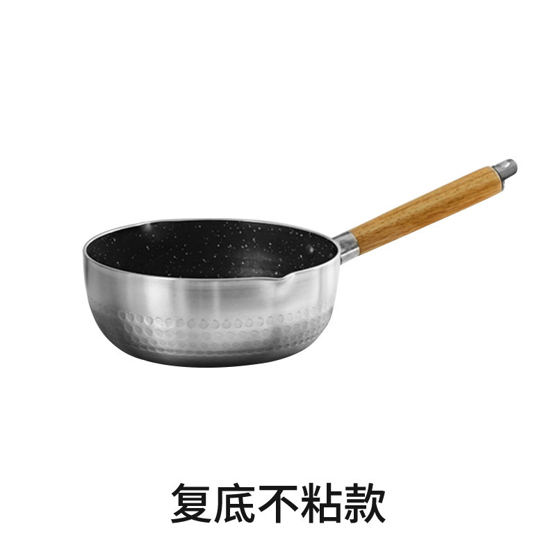 麦飯石雪平鍋日本式家庭用キッチンミルク鍋木柄は鍋にくっつかない。|undefined