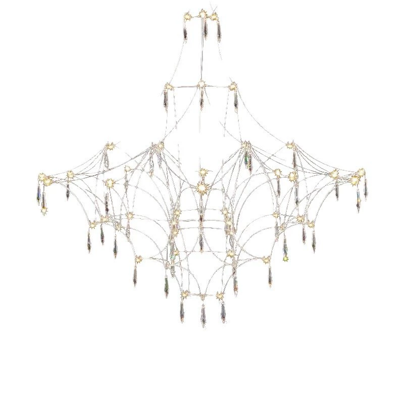 Modern crystal pendant stainless steel, ceiling lamp for living room, lights, light luxury style