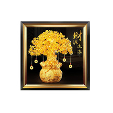 发财树钻石画满钻新款2022摇钱树5d点贴钻十字绣招财进宝客厅餐厅