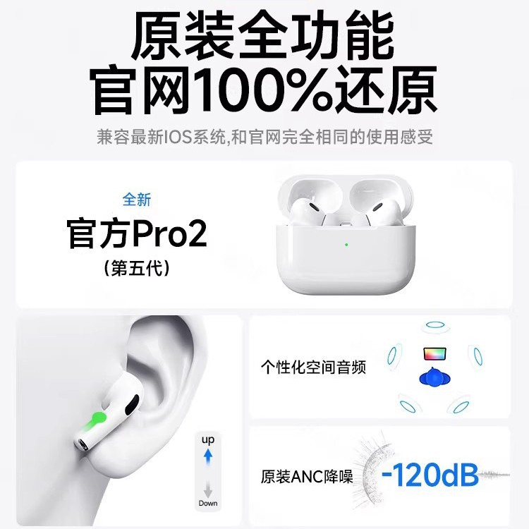 Auriculares Bluetooth Inalámbricos Pro2 de Plástico con Reducción Activa de Ruido e Impermeables image 2