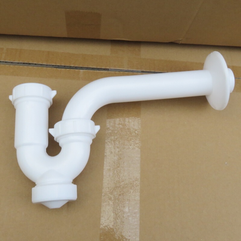 Cross-Border Export Sink P-Bend 1-1/2 P-Bend Drain with Cleaning Port Drain Pipe Accessories Basin Drain
