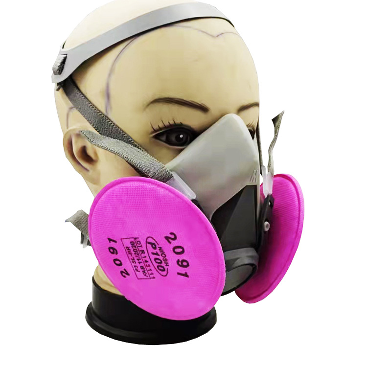 唐山普达石材木工过滤微小颗粒物滤棉防尘半面具P100滤棉防尘口罩