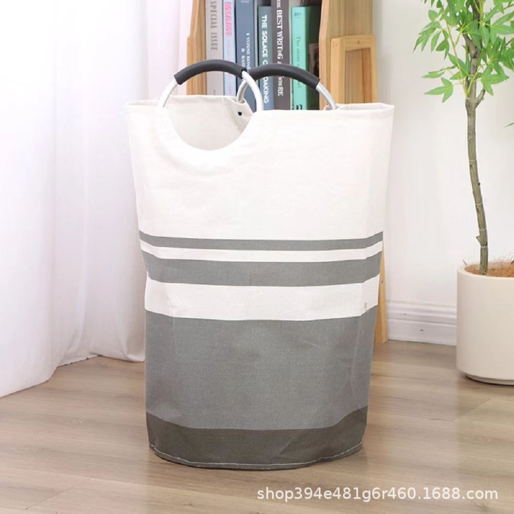 Folding Dirty Clothes Basket, Large Capacity, Aluminum Handle, Storage Laundry Basket, Dirty Clothes Hamper, Lidless Cloth Storage Bucket, Cross-Border Wholesale