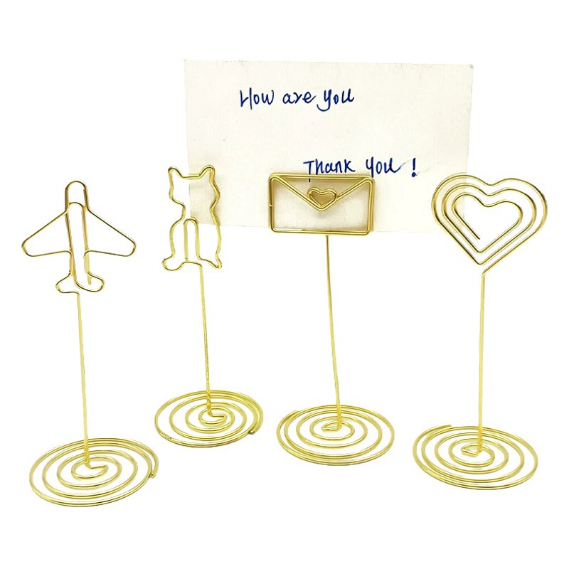 Трехмерный металлический зажим для заметок Творческий зажим для фотографий любовь зажим для визитных карточек Настольный зажим для сообщений Золотой многофункциональный зажим для заметок