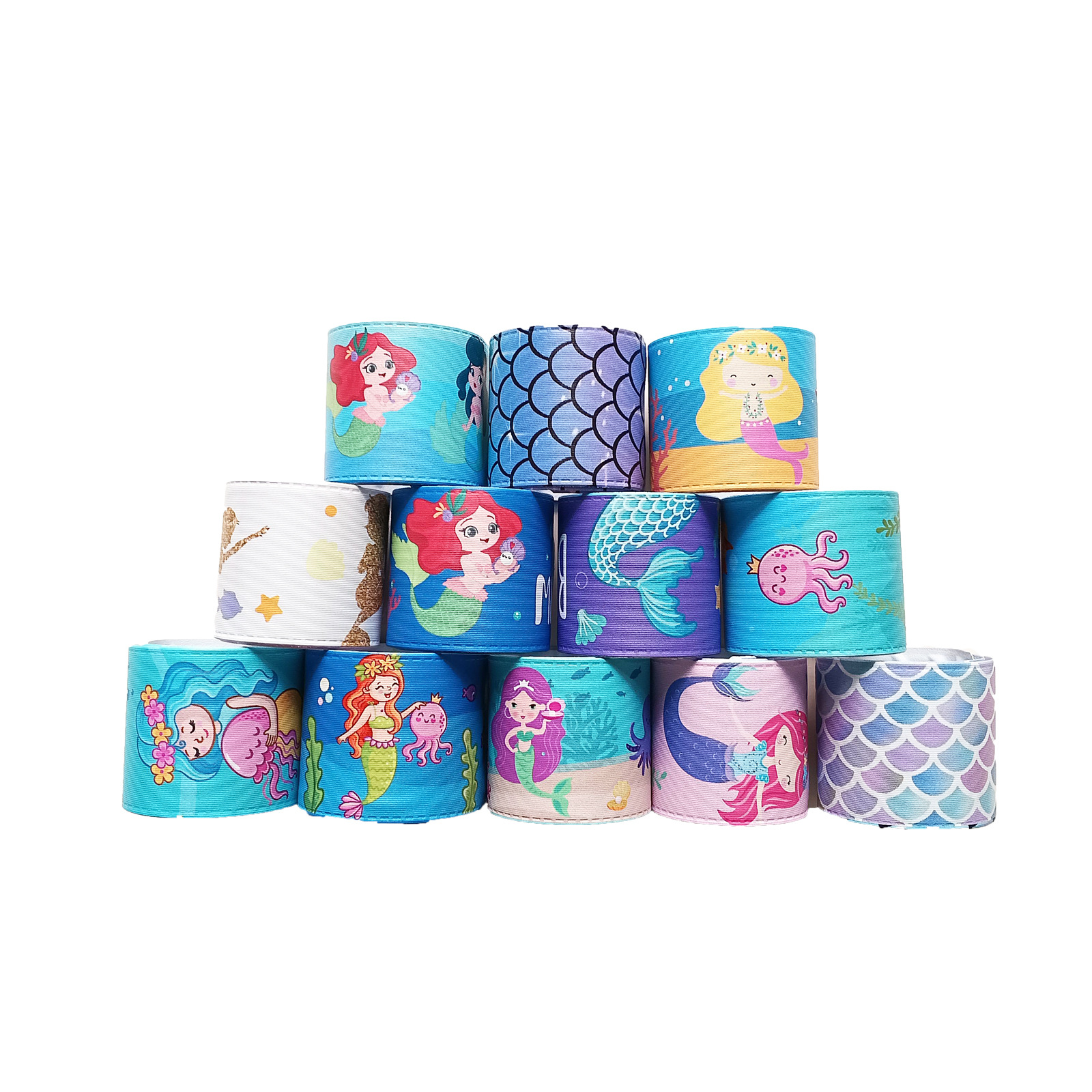 Nueva sirena Snap anillo correa de muñeca serie de sirena de dibujos animados correa de muñeca regalo de los niños Snap anillo