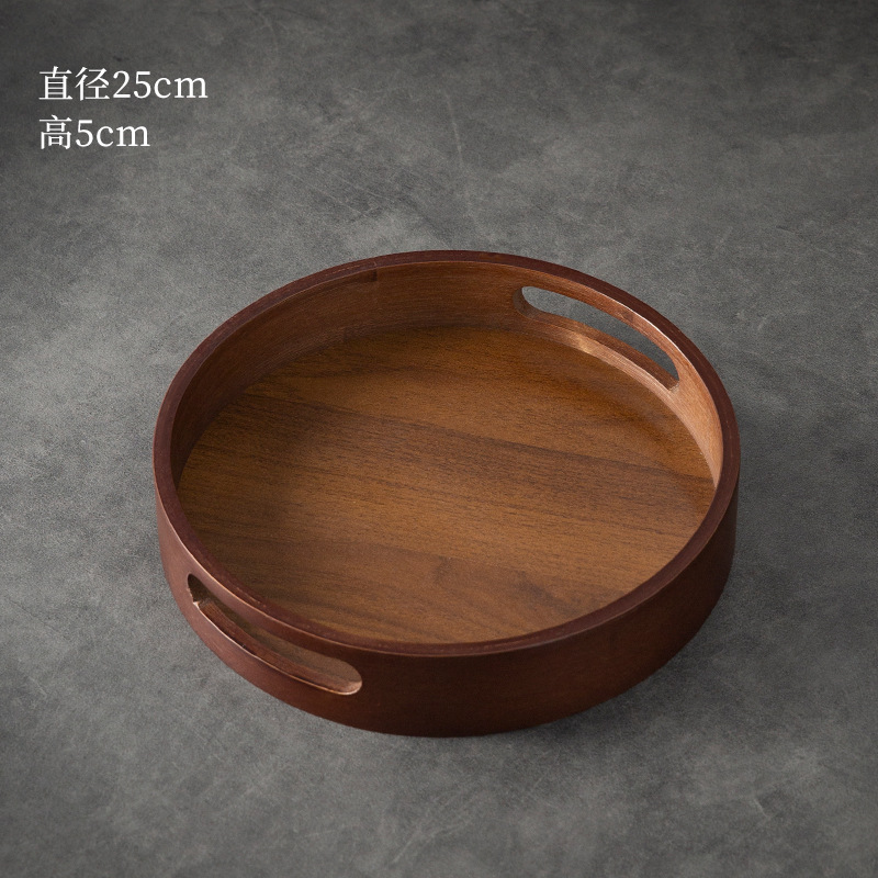 25*25*5 Handle Walnut Color Round Pallet [Circle Series]