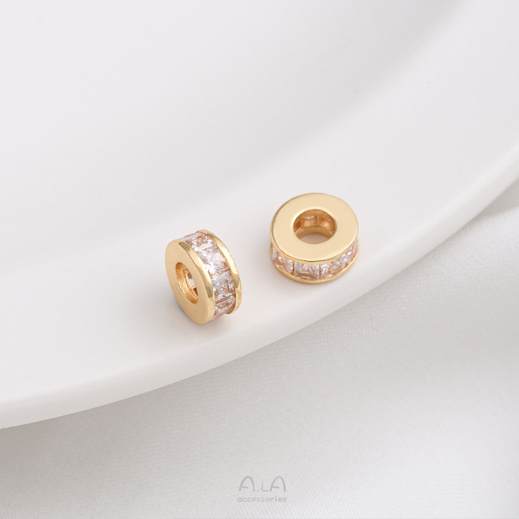 1 Piece 6.5.* 5mm 7 * 3mm 8 * 4mm Copper Zircon 14K Gold Plated Geometric Solid Color Polished Spacer Bars display picture 3