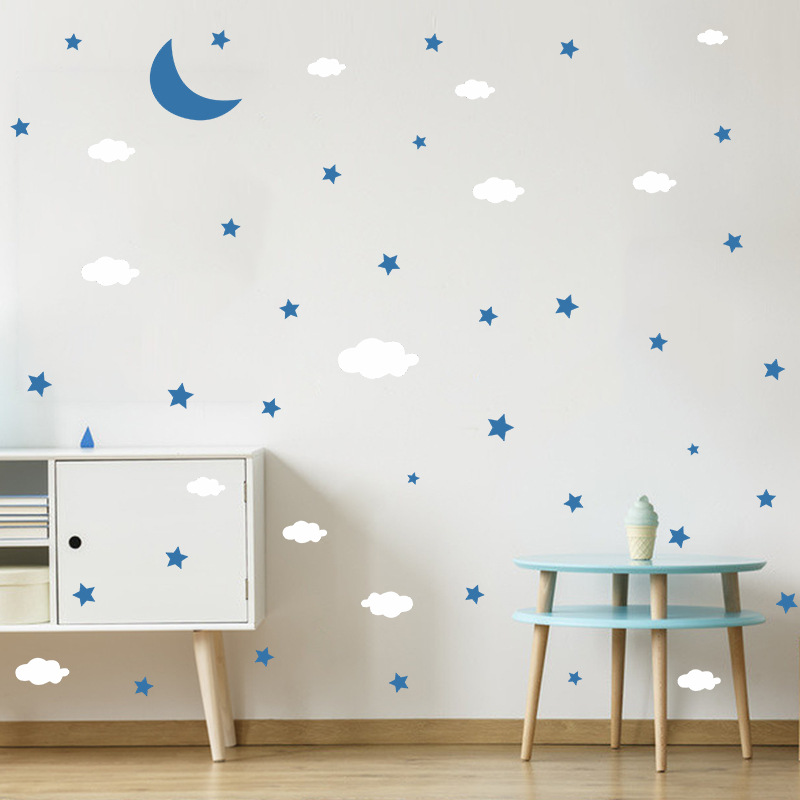 Dibujos Animados Luna Nubes Estrellas Pegatinas De Pared Al Por Mayor display picture 10