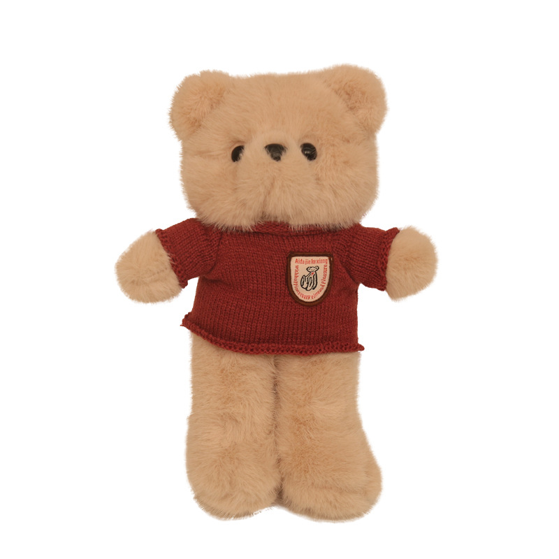 Vestido de visón dorado, pajarita, oso de peluche, muñeco de peluche, muñeca de oso, juguete para niños, regalo para novio y novia
