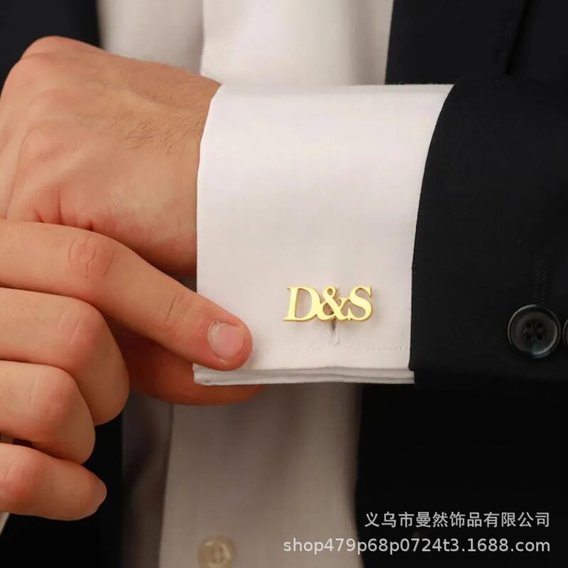 Cross-border AliExpress Hot Sale Personalized Stainless Steel Capital Letter Cufflinks Creative Simple Men's and Women's Clothing Shirt Decoration Cross-border AliExpress Hot Sale Personalized Stainless Steel Capital Letter Cufflinks Creative Simple Men's and Women's Clothing Shirt Decoration