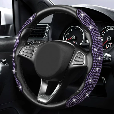 Cover, Fashionable and Sporty, Wear-Resistant, Steering wheel cover - purple-diamond-2-pack-38cm