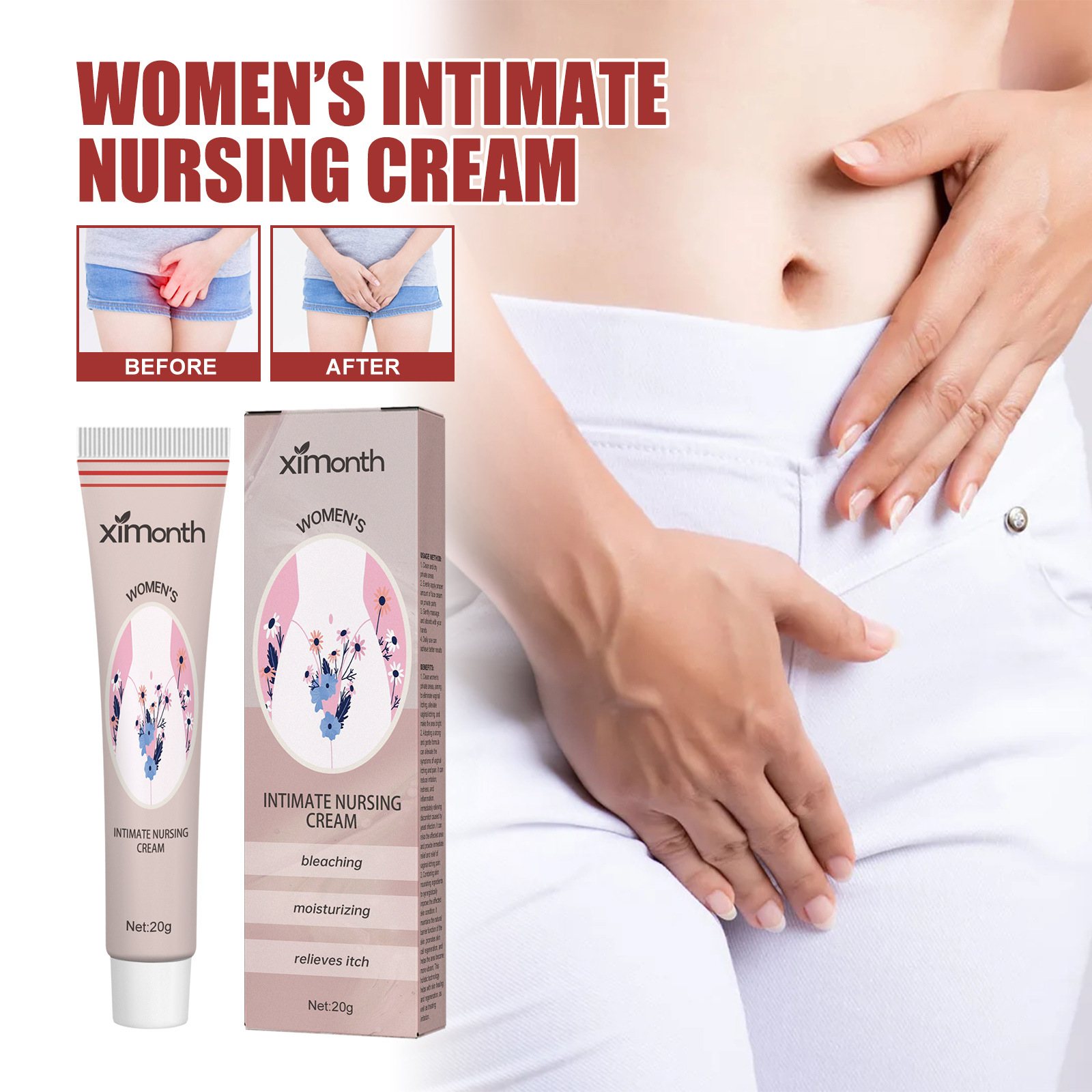 Ximonth Women's ublažava svrbež, čisti tijelo, uklanja neugodne mirise i hidratizira kremu za njegu tijela_voghion.com