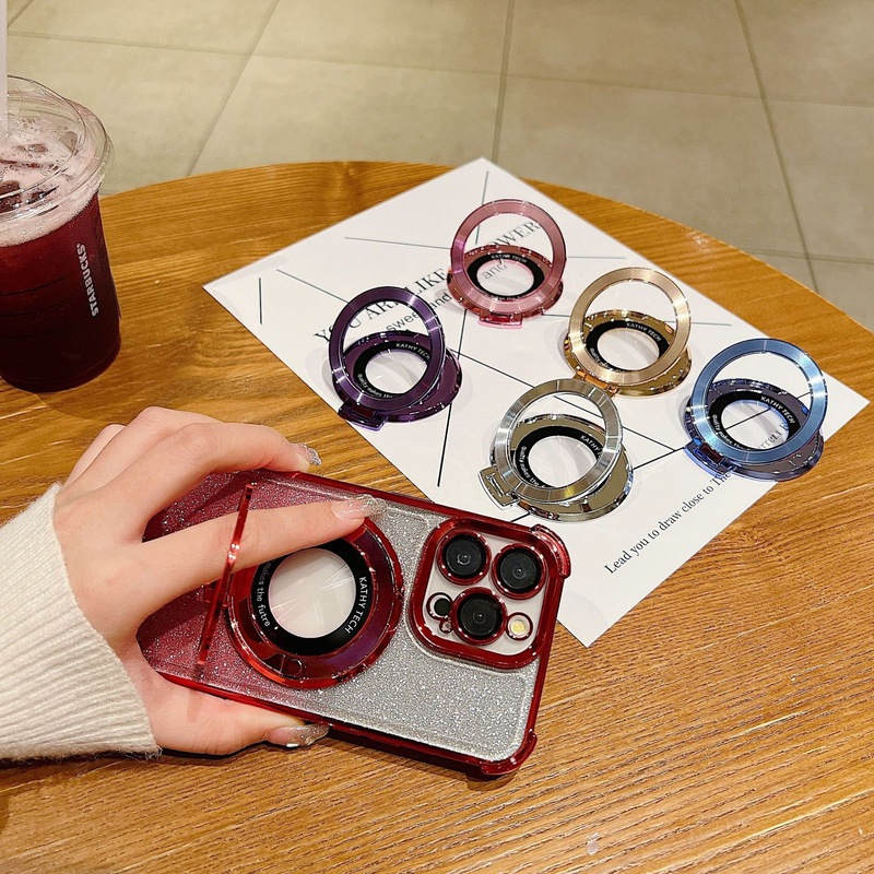 超薄型スタンドリングホルダー 超薄型多機能リングホルダー 携帯電話ケース 拡大鏡 CD模様|undefined