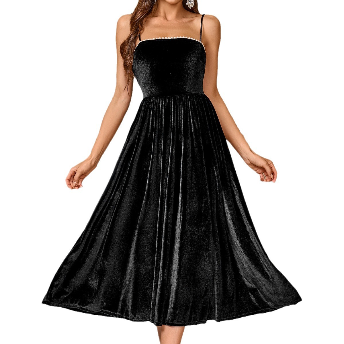 Women's Clothing Niche design style New solid color sexy slim suspender dress for women_voghion.com