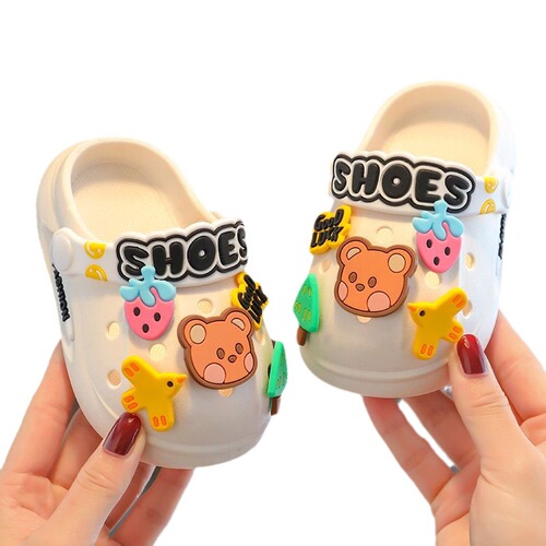 Children's slippers Baotou boys' slippers cartoon non-slip soft bottom indoor home  baby hole slippers girls