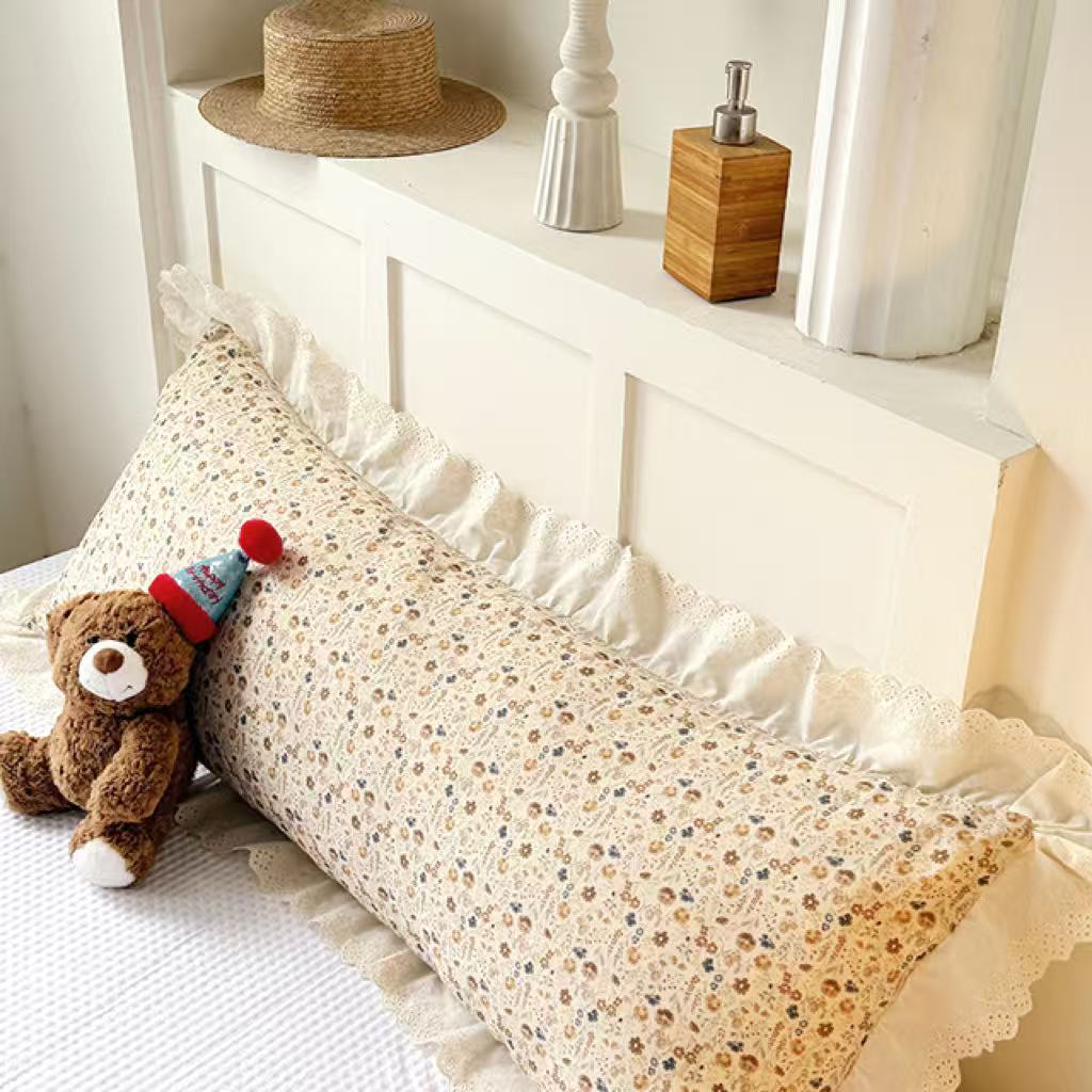 Algodón de doble hilo doble larga funda de almohada de 1.5m todo el algodón funda de almohada estilo coreano pareja alargada funda de almohada interior image 17