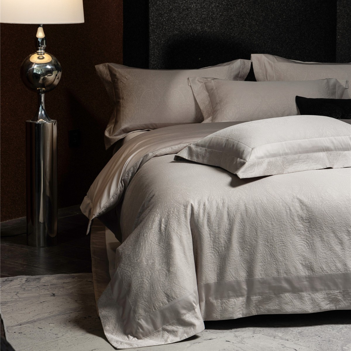 Italian Light Luxury Style Thick Jacquard High-End Bedding Bedding Pure Cotton Long-Staple Cotton Four-Piece Home Textile Pezli