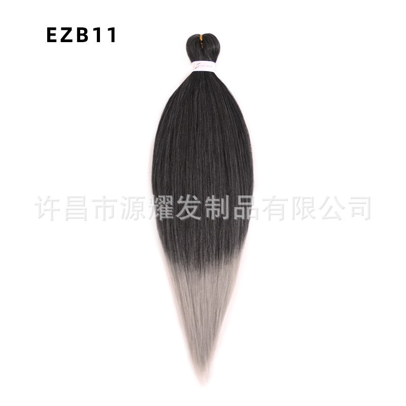 Peluca EZ cabello esponjoso y suave de fibra química trenza grande 26 pulgadas 90g pvc bicolor retardante de llama seda de baja temperatura trenza grande