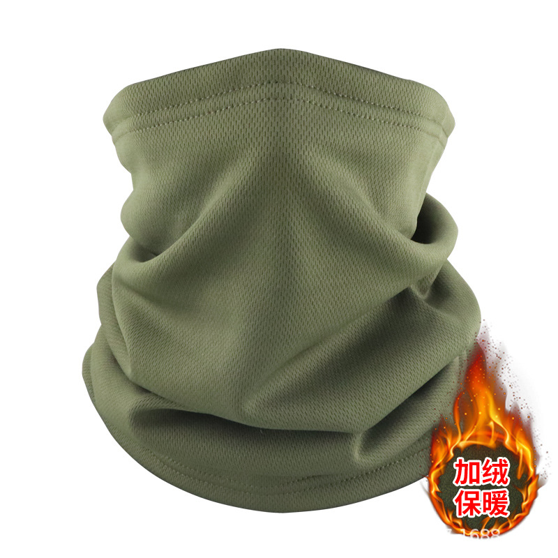 Máscara de invierno transfronteriza con buñuelo de vello grueso turbante de camuflaje para montar al aire libre con cubierta de cuello caliente para esquiar