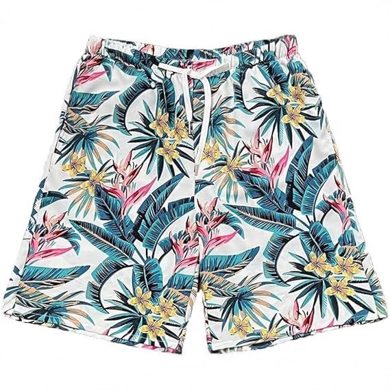 Men's Swimming Trunks Plus Size Fashion Coconut Tree Print Swimming Trunks Sports Quick-drying Flat Angle Swimming Trunks Beach Pants