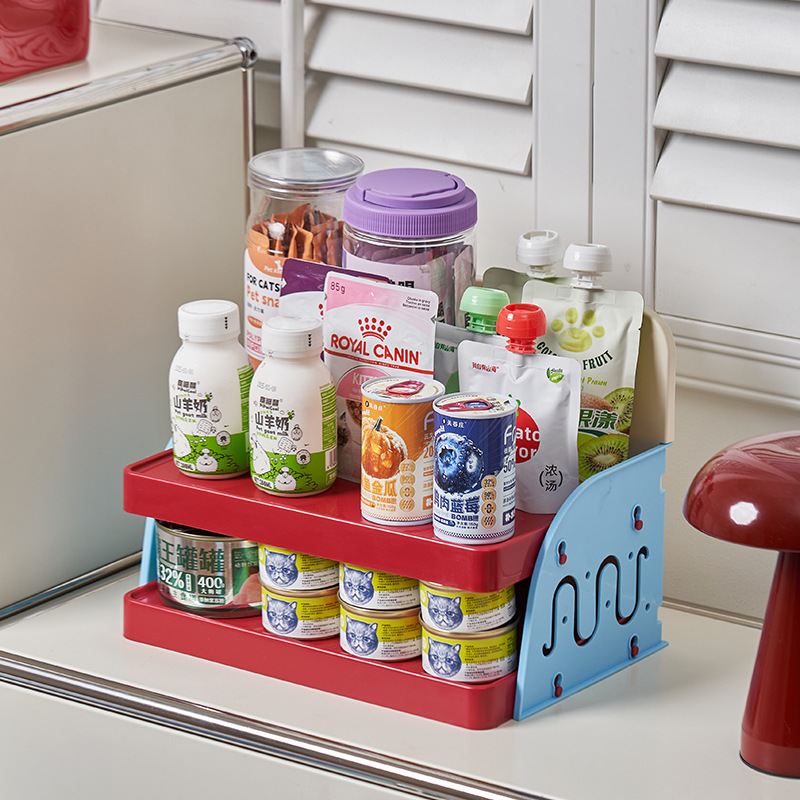 Estante de almacenamiento ajustable de dopamina para mascotas, mesa de almacenamiento de aperitivos para perros, mesa de comedor ajustable para gatos, artículos para mascotas