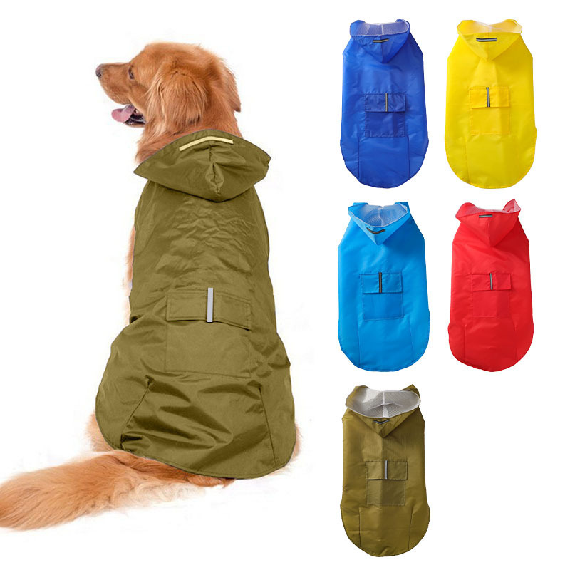 Pet Raincoat Dog Waterproof Clothes Traction Rope Rainy Belly Protection Corgi Teddy Large Dog Poncho Charge Clothes Pet Raincoat Dog Waterproof Clothes Traction Rope Rainy Belly Protection Corgi Teddy Large Dog Poncho Charge Clothes