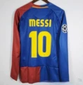 0809 barcelona home long sleeves printed with number 10 messi + champions league badge