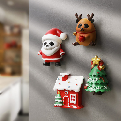 Panda refrigerator magnet three-dimensional resin diy creative Christmas gift resin magnetic magnet magnet gift wholesale