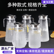 亚克力扎壶厂家批发耐高温凉水壶餐厅果汁pc壶塑料冷水壶透明茶壶