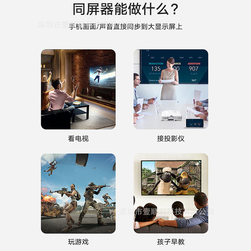 跨境koogold无线同屏器Netfx无线投屏器适用安卓苹果手机投屏神器