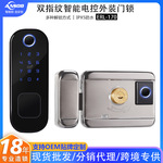 智能外装门锁指纹锁遥控刷卡电子大门密码锁铁门老式牛头锁批发