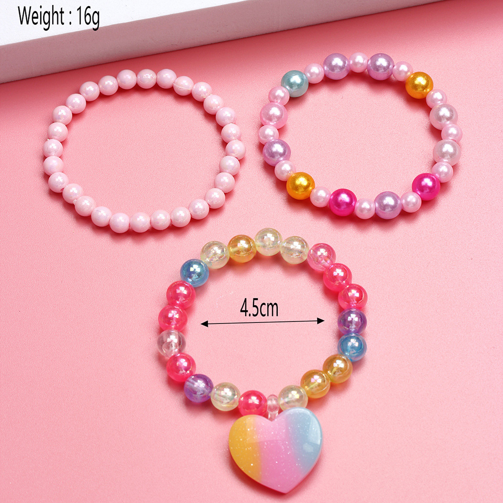 1 Set Sweet Heart Shape Arylic Kid's Bracelets display picture 5